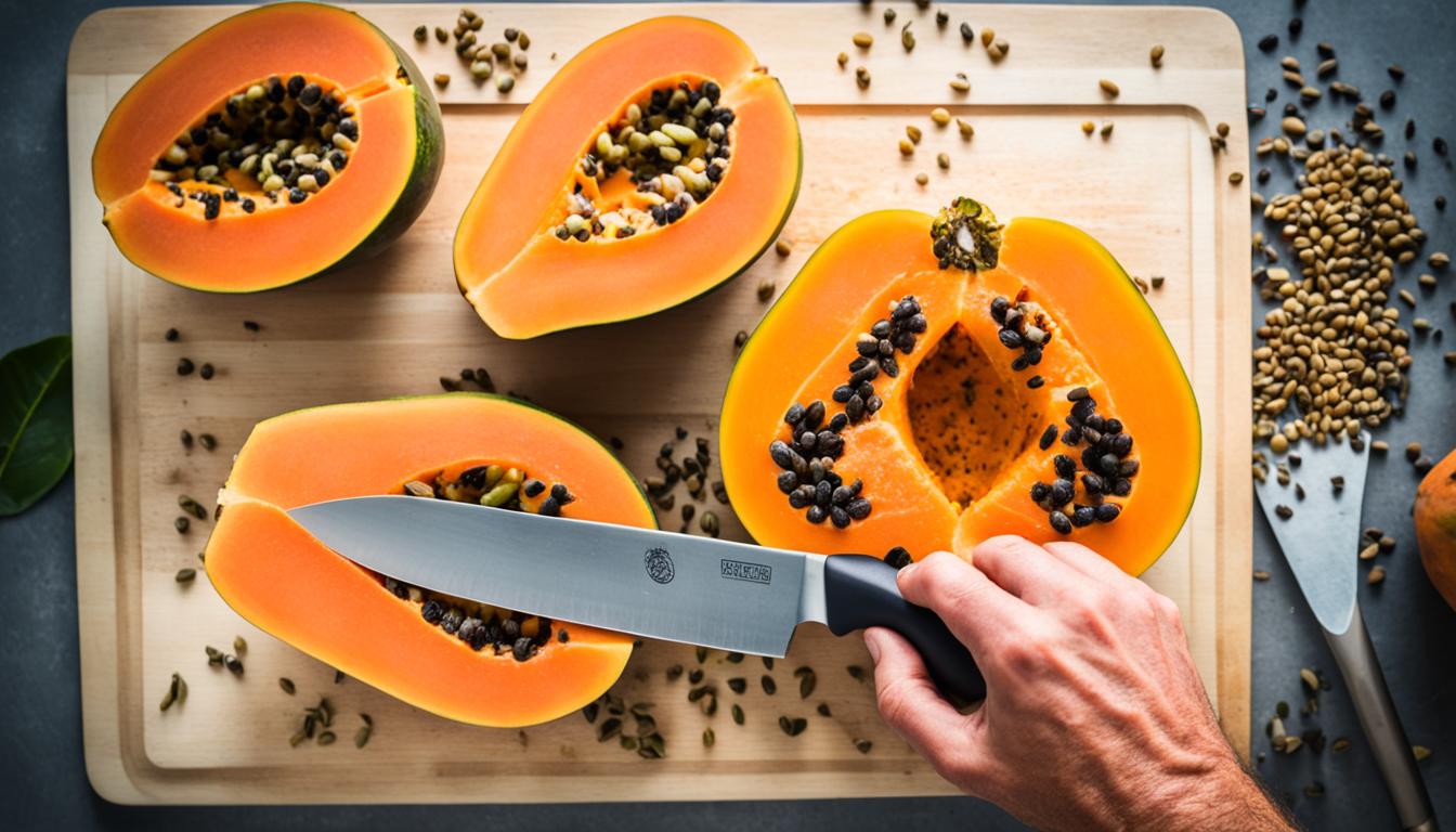 how to cut a papaya