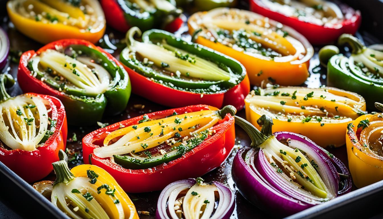 roasted peppers and onions