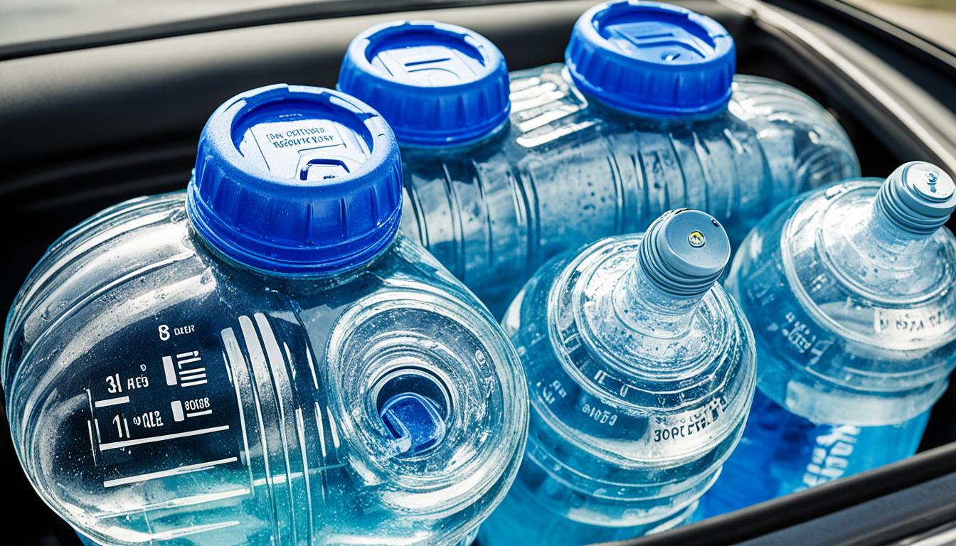 unopened water bottles left in hot car
